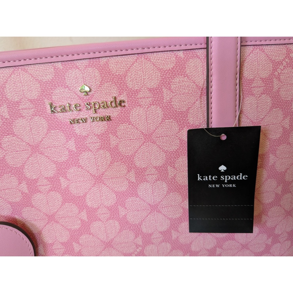 Kate Spade Tote Coquette Heart Charm Pink Valentine Flower Parisian New Preppy - Picture 2 of 12